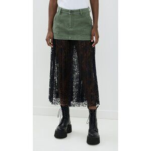 Le Superbe Seventythirty Utility Lace Midi Skirt Kush Womens Size 6